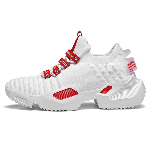 2019 Newest Stylish Four Seasons Running Shoes For Men High quality White Sneakers Lace-Up Lightweight Breathable Walking Shoes