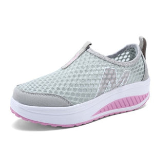 women Casual Sneakers shoes Sport Fashion Height Increasing Woman 2019 Breathable Air Mesh Swing Wedges Sneakers