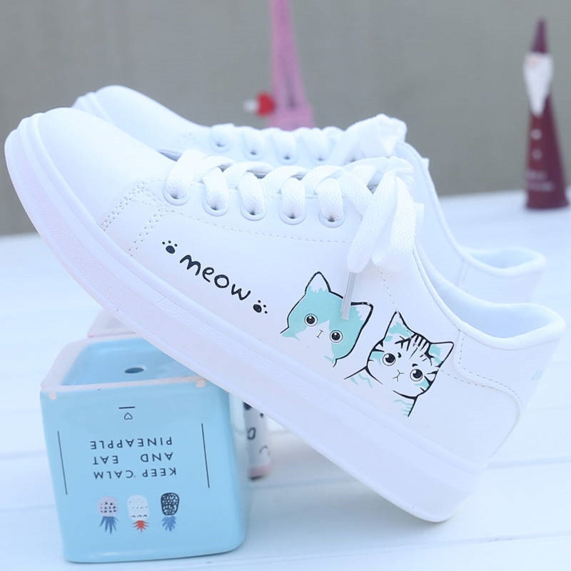 Women Sneakers Fashion Vulcanized Shoes Women Pu leather Platform Shoes Women Lace up White Casual Shoes zapatillas mujer