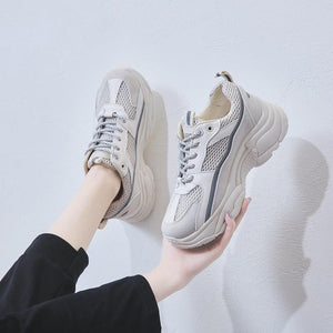 Women Sneakers 2019 Fashion Casual Shoes Woman Comfortable Breathable White Flats Female Platform Chaussure Femme Reflective