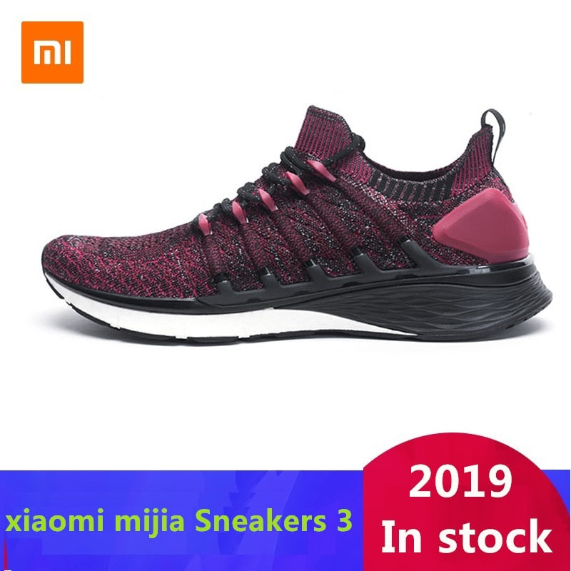 Original Xiaomi Mijia Sneakers 3 Men's Outdoor Sports  Uni-moulding 3D Fishbone Lock System Knitting Upper Men Running Shoes