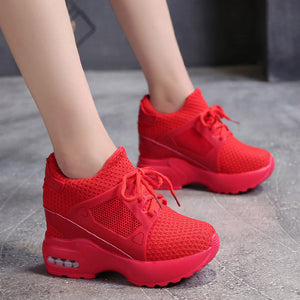 height increasing shoes woman platform sneakers women running shoes breathable mesh sports shoes for ladies chunky shoes