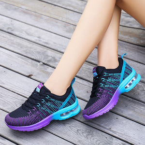 Fashion Women Lightweight Sneakers Running Shoes Outdoor Sports Shoes Breathable Mesh Comfort Running Shoes Air Cushion Lace Up