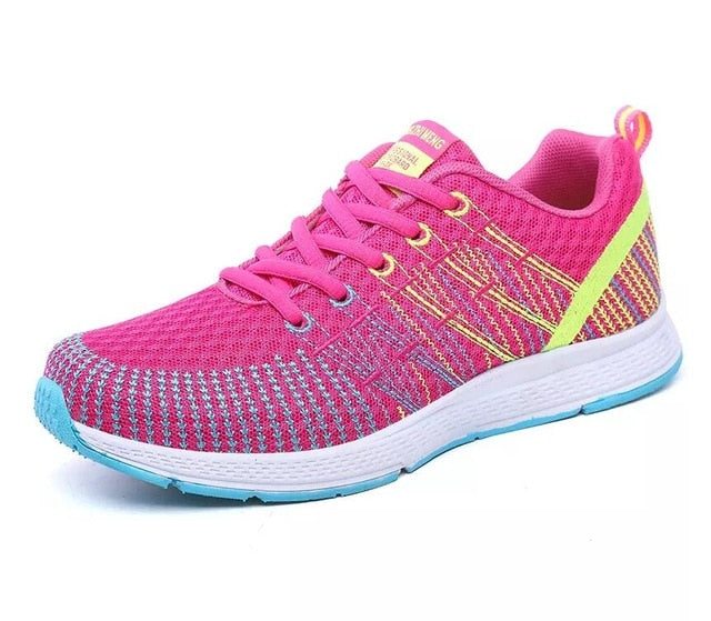 Fashion Women Lightweight Sneakers Running Shoes Outdoor Sports Shoes Breathable Mesh Comfort Running Shoes Air Cushion Lace Up