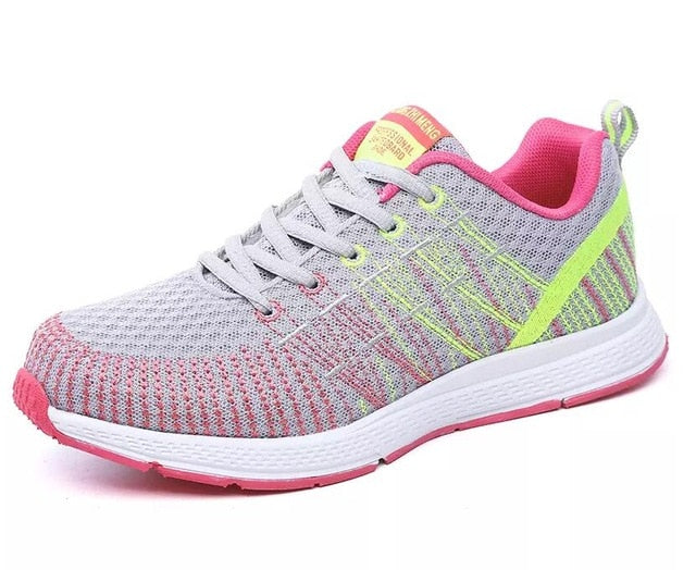 Fashion Women Lightweight Sneakers Running Shoes Outdoor Sports Shoes Breathable Mesh Comfort Running Shoes Air Cushion Lace Up