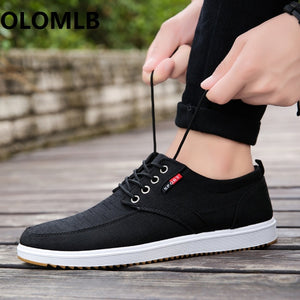 new Men Shoes Casual Canvas Shoes Lightweight Lace Up Sneakers Breathable jogging Skateboard Men Flats Slip  Male Footwear