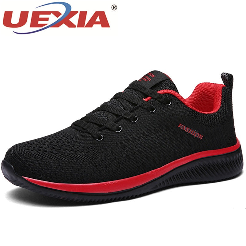 UEXIA Shoes for Men Summer Mesh Men Sneakers Lace Up Low Top Hollow Footwear Breathable Sale Sport Trainers Zapatillas Hombre