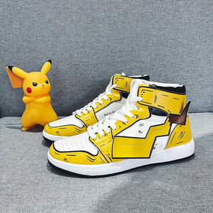 Pikachu men's shoes graffiti trend Hong Kong style casual board shoes dragon ball air force number one blue sneakers breathable