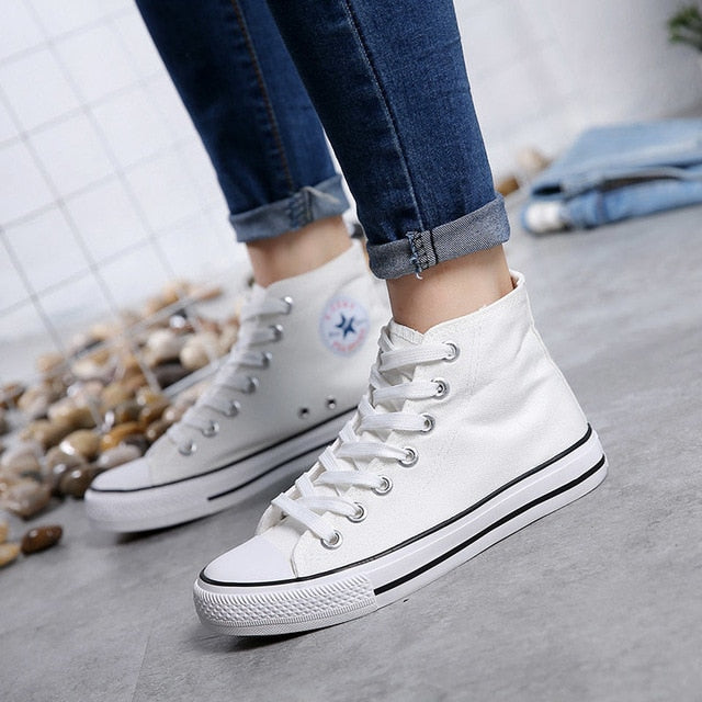 Fashion sneakers men's canvas shoes high to help men's brand shoes men's casual shoes fashion black couple sneakers