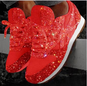 Autumn and Winter 2019 Sponge Cake Sequin Casual Shoes Breathable Thick Soled Women's Shoes  Glitter Sneakers  Zapatos De Mujer