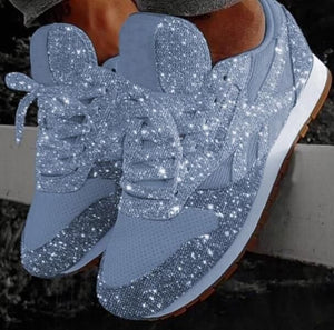 Autumn and Winter 2019 Sponge Cake Sequin Casual Shoes Breathable Thick Soled Women's Shoes  Glitter Sneakers  Zapatos De Mujer