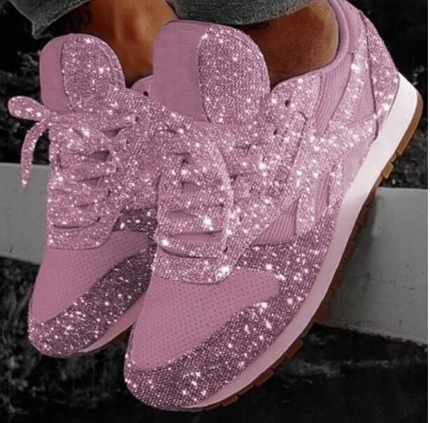 Autumn and Winter 2019 Sponge Cake Sequin Casual Shoes Breathable Thick Soled Women's Shoes  Glitter Sneakers  Zapatos De Mujer