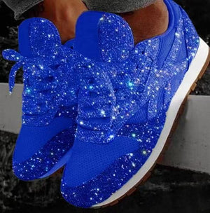 Autumn and Winter 2019 Sponge Cake Sequin Casual Shoes Breathable Thick Soled Women's Shoes  Glitter Sneakers  Zapatos De Mujer