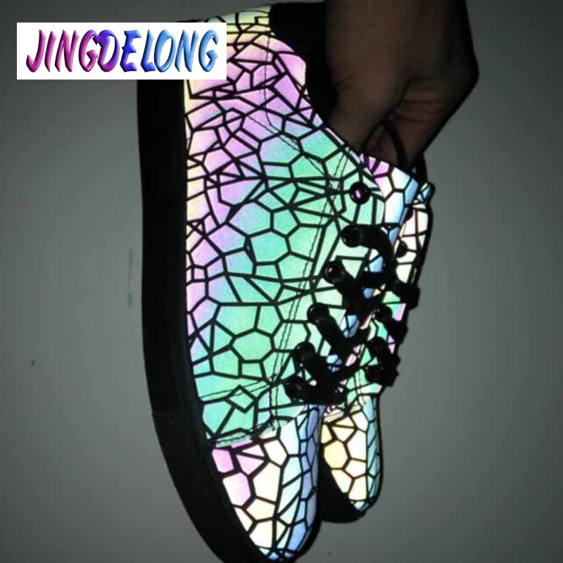 Designer Men Casual Shoes Men Sneakers Zx Flux Chameleon Luminous Reflective Crack Colorful Glare Night Running Safe Man Shoes