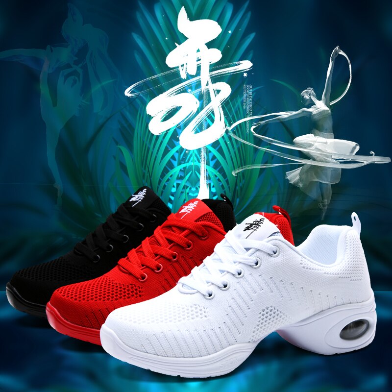 Dance Shoes For Women’s Sport Function Jazz Soft Sole Breath Dance Shoes Air Force shoes Practice Walking Sneakers Mesh EU 35-41