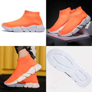 Running Shoes For Men Women Breathable Sneakers Women Men Knit Upper Sport Shoes Sock Boots Woman Chunky Shoes High Top