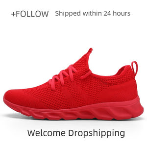 Men Light Running Shoes Flyknit Breathable Lace-Up Jogging Shoes for Man Sneakers Anti-Odor Men's Casual Shoes Drop Shipping