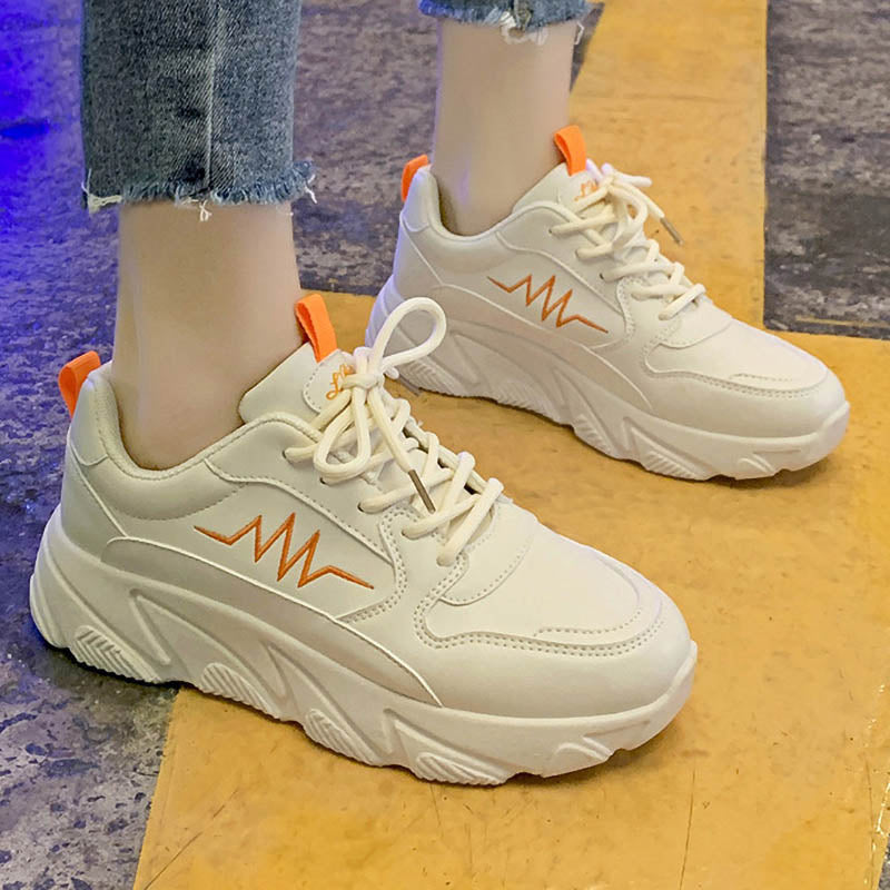 Hot Dad Shoes White Sneakrs Women Casual Vulcanized Shoes Woman Breathable Platform Chunky Sneakers Spring Korean Ladies Shoes