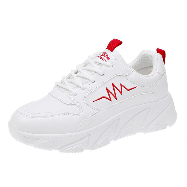 Hot Dad Shoes White Sneakrs Women Casual Vulcanized Shoes Woman Breathable Platform Chunky Sneakers Spring Korean Ladies Shoes