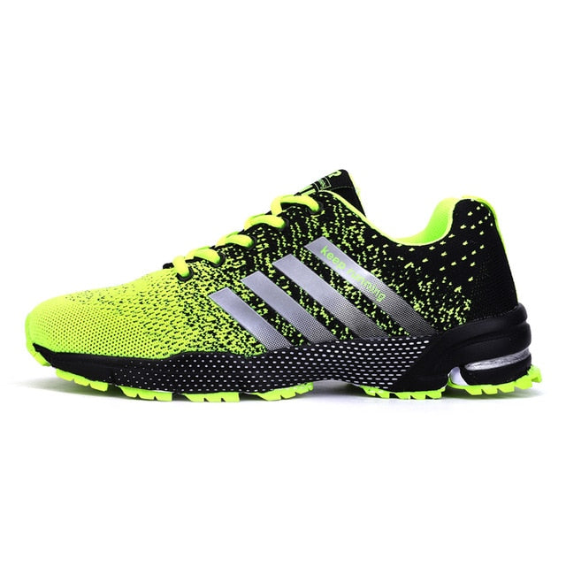 Minimalism Mens Lace-up Running Shoes Breathable Flyknit Women Sneaker Non-slip Wearable Casual Sports Shoes Lovers Size 35-46