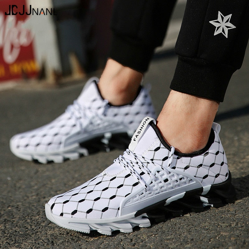 Man Running Shoes Plus Size Mesh Men Sport Shoes Lac-up Men Shoes Lightweight Comfortable Breathable Walking Sneakers 2019 New