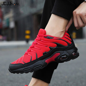 2019 Breathable mesh Men Sneakers Comfortable Air Cushion Outdoor Walking Heightened Red Running Shoes Big Size 46