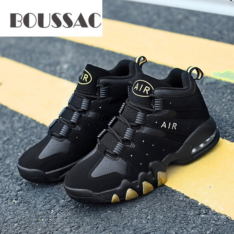 BOUSSAC Basketball Shoes High-top Sports Air Cushion Jordan Retro Basketball Athletic Mens Shoes Comfortable Breathable Sneakers