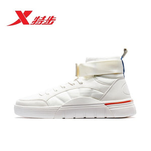 Xtep Men's High-top Skateboarding Shoes Winter New Fashion Sport Sneakers Men Hook&loop Synthetic PU Leather Shoes 881419319708