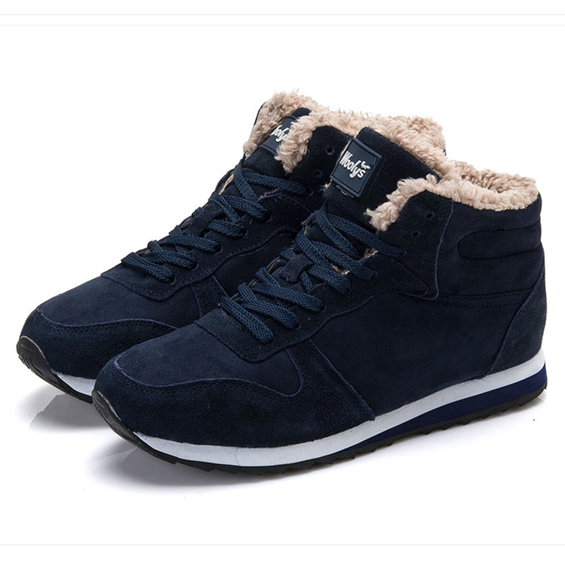 Men Shoes Winter Warm Fur Men Casual Shoes Flock Footwear For Winter Man Sneakers High Top Casual Men Shoes