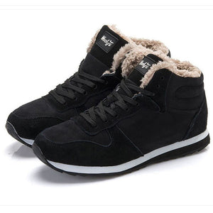 Men Shoes Winter Warm Fur Men Casual Shoes Flock Footwear For Winter Man Sneakers High Top Casual Men Shoes