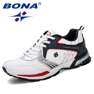 BONA 2019 Running Shoes Men Fashion Outdoor Light Breathable Sneakers Man Lace-Up Sports Walking Jogging Shoes Man Comfortable