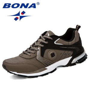 BONA 2019 Running Shoes Men Fashion Outdoor Light Breathable Sneakers Man Lace-Up Sports Walking Jogging Shoes Man Comfortable