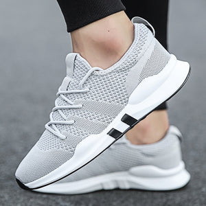 Summer Brand Fashion Men Casual Shoes Light Breathable Mesh Shoes Men Sneakers Lace Up Gray White Black All Mens Shoes 2019 New