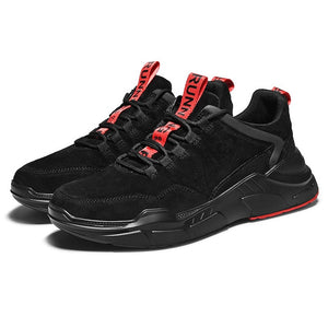 SUROM Running Shoes For Men Summer Sneakers Breathable Mesh Outdoor Sport Shoes Men Increase Black  Upper Lace Up Male Shoes