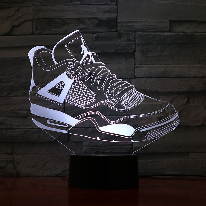 Jordan Retro 4 Shoes Basketball Lamp Bedside Decor 3D Illusion Touch Sensor Boys Kids Gift Led Night Light Air Jordan 4 Sneakers